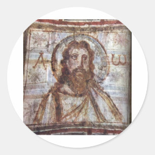 Sticker Rond Peinture murale de la catacombe de Commodilla.