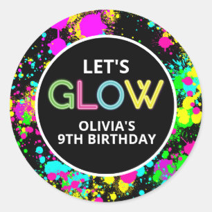 Sticker Rond Peinture néon anniversaire lumineux