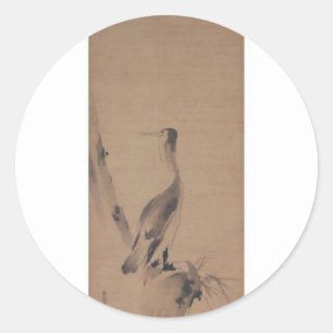 Sticker Rond Peinture par Miyamoto Musashi, C. 1600's