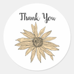 Sticker Rond Peinture personnalisée de fleurs de marguerite Mer