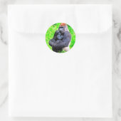 Sticker Rond Peinture photo de Gorilla Silverback (Sac)