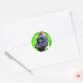 Sticker Rond Peinture photo de Gorilla Silverback (Enveloppe)
