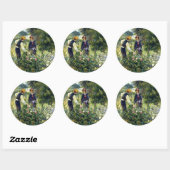 Sticker Rond Peinture Pierre-Auguste Renoir, Fleurs De Cuisson, (Feuille)