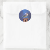 Sticker Rond Peinture pour oiseaux bleus (femelle) - Art origin (Sac)