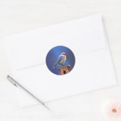 Sticker Rond Peinture pour oiseaux bleus (femelle) - Art origin (Enveloppe)