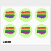 Sticker Rond Peinture Rainbow (Feuille)