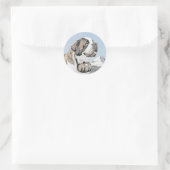 Sticker Rond Peinture Saint Bernard - Cute Original Chien Art (Sac)