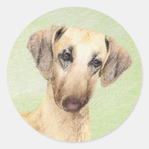 Sticker Rond Peinture Sloughis - Joli art original pour chien