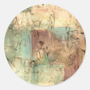 Sticker Rond Peinture sur la Terre avec surface fissurée