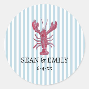 Sticker Rond Peinture sur mesure de homard rayure nautique de m