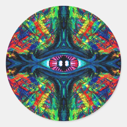 Sticker Rond Peinture tordue et trompeuse (Devant)