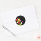 Sticker Rond Peinture Tulip - Art Fleur original (Enveloppe)