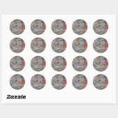 Sticker Rond Peinture vintage de la créature marine (Feuille)