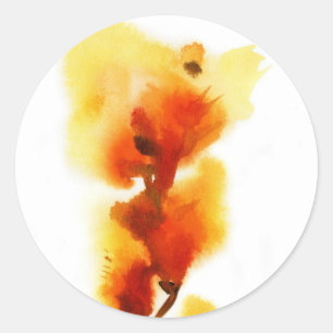 Sticker Rond Peintures florales abstraites 2 d'aquarelle