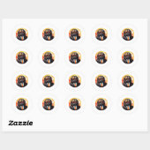 Sticker Rond Pekingese Chien d'affaires (Feuille)
