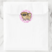 Sticker Rond Pekingese Love (coupe de chiot) (Sac)