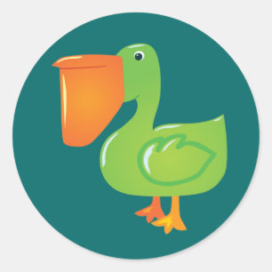 Sticker Rond Pélican