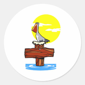 Sticker Rond Pélican