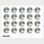 Sticker Rond Pélican blanc B15 (Feuille)