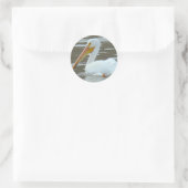 Sticker Rond Pélican blanc B15 (Sac)