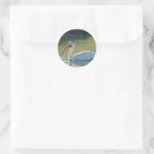 Sticker Rond Pélican blanc B4 (Sac)