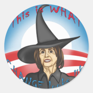 Sticker Rond Pelosi : Ressemble au changement