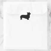 Sticker Rond Pembroke Welsh Corgi (noir) (Sac)
