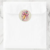 Sticker Rond Pencil Coquette Bow Enseignant Appréciation School (Sac)
