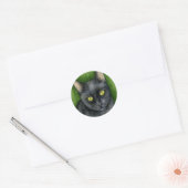 Sticker Rond Penelope - L'Autocollant Chat Noir Lucky (Enveloppe)