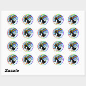 Sticker rond Pengicorn (Feuille)