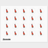 Sticker Rond Penguin as Firefighter with Helmet (Feuille)