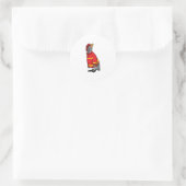 Sticker Rond Penguin as Firefighter with Helmet (Sac)