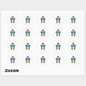 Sticker Rond Penguin at Boxing with Boxing Gloves (Feuille)