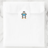Sticker Rond Penguin at Boxing with Boxing Gloves (Sac)