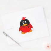 Sticker Rond Penguin Cool rouge (Enveloppe)