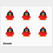 Sticker Rond Penguin Cool rouge (Feuille)