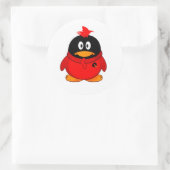 Sticker Rond Penguin Cool rouge (Sac)