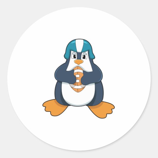 Sticker Rond Penguin de football (Devant)