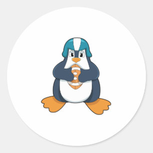 Sticker Rond Penguin de football