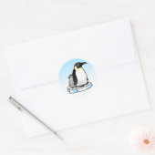 Sticker Rond Penguin empereur avec poussin (Enveloppe)