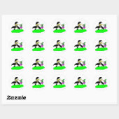 Sticker Rond Penguin et Leprechaun (Feuille)