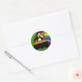 Sticker Rond Penguin, Leprechaun, Or et Arc-en-ciel (Enveloppe)