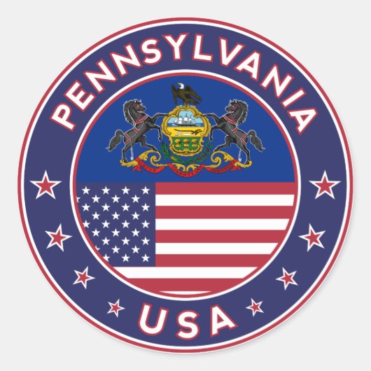 Sticker Rond Pennsylvania sticker, phone se marie, tote bag (Devant)