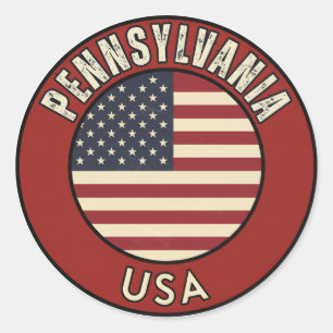Sticker Rond Pennsylvanie États-Unis d'Amérique