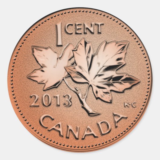Sticker Rond Penny canadienne 2013 (Devant)
