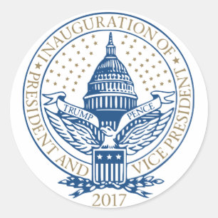 Sticker Rond Penny présidentiels 2017 d'atout d'inauguration