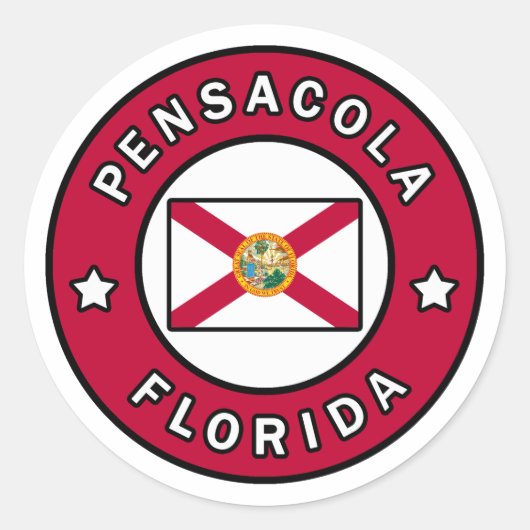 Sticker Rond Pensacola Floride (Devant)