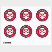 Sticker Rond Pensacola Floride (Feuille)