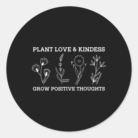Sticker Rond Pensées positives Auto-soins Kindness Cadeau Menta (Devant)