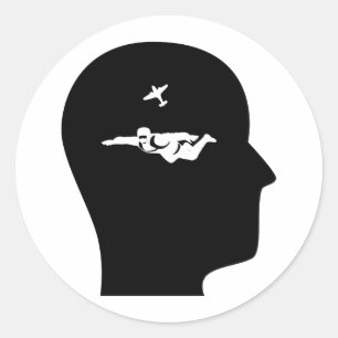 Sticker Rond Penser à la Skydiving